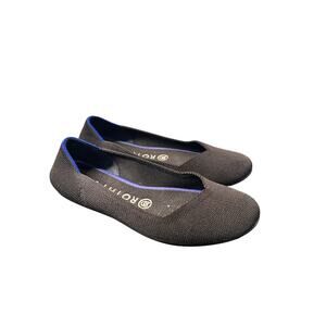 Rothy's Women's Flats Slip on Ballet Shoes Round‎ Toe Knit Comfort Black Size W7